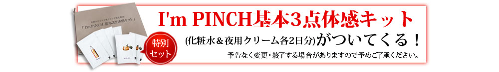I'm PINCH（アイムピンチ）ピンチ肌脱出体験コース　通常価格2,100円→1,000円（税込）　今なら5大特典付き！